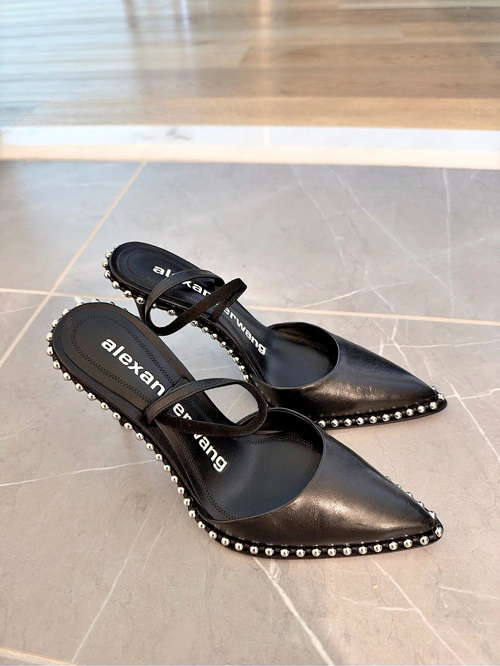alexandre wang Studded Pointed-Toe Heels in Black 37.5
